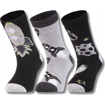 Ponožky chlapecké 3-pack vysoké dětské bavlněné rakety 31/34 MORAJ