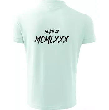 Pánská košile Born in - Římské číslo 1980 - Polokošile pánská Pique Polo 203 - 5XL ( Frost )