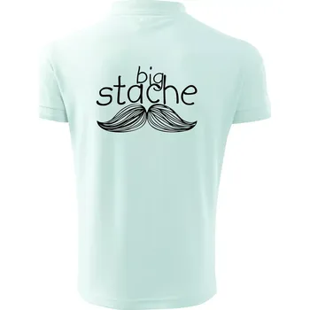 Pánská košile Big stache - Polokošile pánská Pique Polo 203 - 4XL ( Frost )