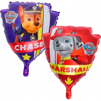 Balónek Fóliový balónek Tlapková patrola - štít Chase a Marshall - narozeninová dekorace pro děti