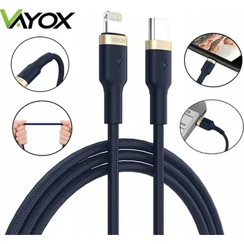 Datový kabel Kabel Vayox USB typ C - Apple Lightning 1 m modrý