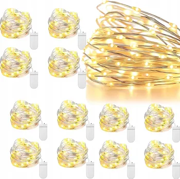 Vánoční dekorace 20 LED TEPLÁ BÍLÁ GIRLANDA VENKOVNÍ VÁNOČNÍ OSVĚTLENÍ NA STROMEČEK BALKON 2x 16M