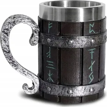 Sklenice EPICKÝ PIVNÍ SKLENICE HRNEK TOAST VIKINGŮ NEREZOVÁ OCEL 550 ML LARP RPG
