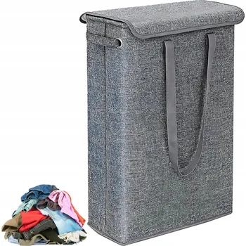 Koš na prádlo KOŠ NA PRÁDLO VELKÝ MULTIFUNKČNÍ SKLÁDACÍ POLYESTER ŠEDÝ 60*39*19 CM