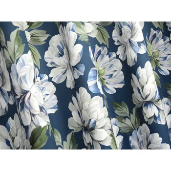 Prostěradlo TK. VELKÉ KVĚTY ~ TMAVĚ MODRÉ ZÁCLONY ~ ULMA 2,95M