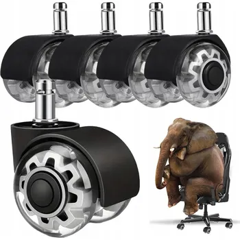 Příslušenství k židli GUMOVÁ KOLEČKA, KOLEČKA NA TVRDÉ PODLAHY, KOLEČKA K KANCELÁŘSKÝM ŽIDLÍM, 5 KS