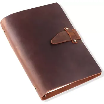 Diář Lifestyle Luxusní kožený Zápisník - Diář A5 Vinage Hnědý - Typ Linkovaný Hnědá