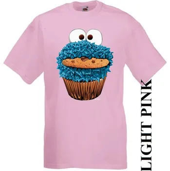 Pánské tričko levne-bavlnene-tricko-potisk-cookie-monster Barva: Pink - růžová, velikost: S