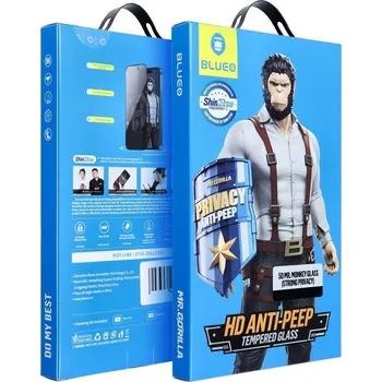 Náhradní kryt pro mobilní telefon Ochranné sklo 5D Mr. Monkey Glass - Apple iPhone 16 Pro Black (Silné soukromí)