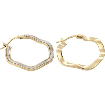 Souprava šperků MPM Dámské ocelové nerezové náušnice 7734 - pozlacené