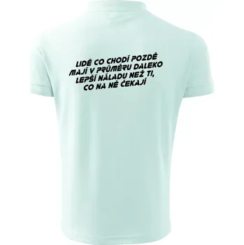 Pánská košile Lidé co chodí pozdě - Polokošile pánská Pique Polo 203 - 3XL ( Frost )