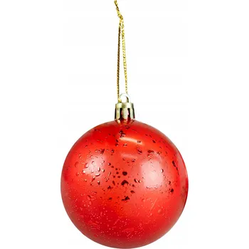 Vánoční ozdoba Sada koulí s efektem rosy (4 ks) – červená, vánoční baňky na stromeček, svátky