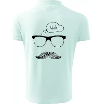 Pánská košile Mustache what? - Polokošile pánská Pique Polo 203 - 5XL ( Frost )