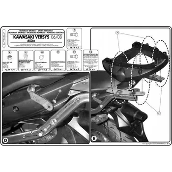 Motodoplněk KAPPA KZ447 NOSIČ ZAVAZADEL PRO KUFŘ KAWASAKI VERSYS 650