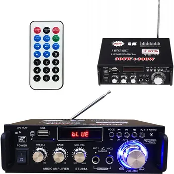 Hi-Fi komponenty BLUETOOTH ZESILOVAČ 300 W + 300 W S DÁLKOVÝM OVLÁDÁNÍM 12 V/5 A