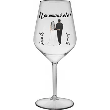 Sklenice Personalizovaná nerozbitná sklenice s novomanželským párem