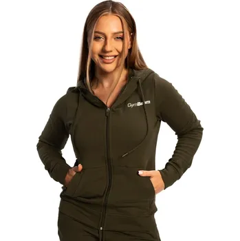 Dámská mikina Dámská mikina GymBeam Women‘s Limitless Zip Up Hoodie Espresso XXL