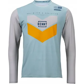 cyklistický dres KENNY Cyklistický dres s dlouhým rukávem letní - PROLIGHT - šedá/světle modrá M