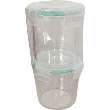 Dóza na potraviny SMUKEE SADA SKLENĚNÝCH DÓZ na potraviny 2x500ml ZELENÉ TĚSNĚNÍ