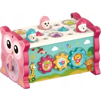 Hračka pro nejmenší Chipolino Motorická kostka 8v1 Owl Pink