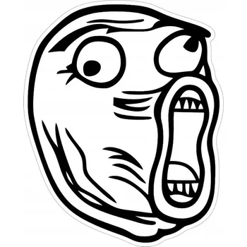 Samolepicí dekorace na vozidlo NÁLEPKA na Auto | TROLLFACE Meme MEMY Fóliová 13x11 Vtipný obličej