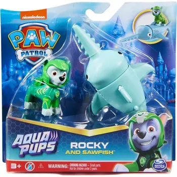 Figurka Paw Patrol Aqua Pups Rocky a piloun – figurky s pohyblivou hlavou