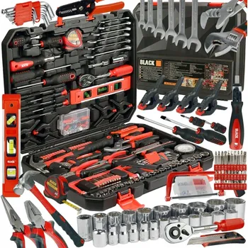 Sada nářadí MEGA SADA KUFR S NÁŘADÍM 168 DÍLŮ NÁŘADÍ KLÍČE HLAVICE KLADIVO CRV
