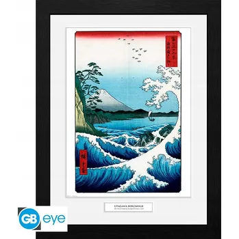 Obraz Plakát Nástěnná malba - Hiroshige - Moře v Satta v rámu 30 x 40 cm
