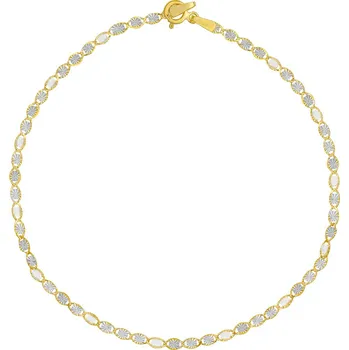 Náramek Zlatý náramek Valentino ze žlutého a bílého zlata s broušenými a hladkými očky - 2 mm