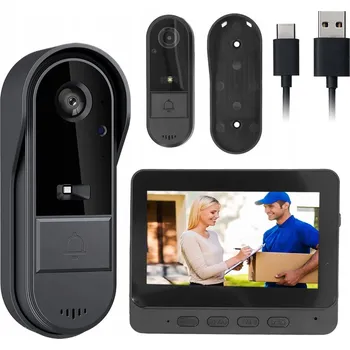 Domovní zvonek BEZDRÁTOVÝ ZVONEK S KAMEROU KE DVEŘÍM BRÁNY BT SMART VZDÁLENÝ NÁHLED