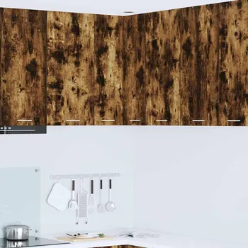 vidaXL Závěsná skříňka s úložištěm Uzený dub a bílá 57 x 57 x 80 cm