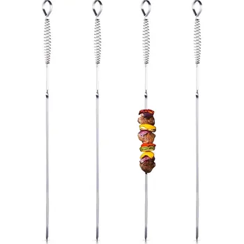 Ocelové špízy na šašlik 42,5 cm, 4 ks