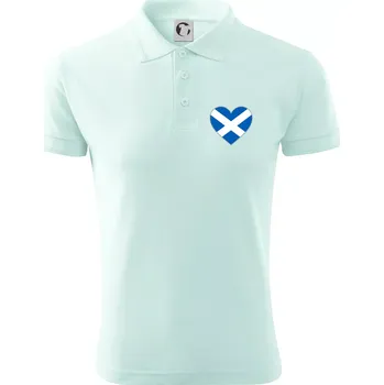 Pánská košile Skotské srdce na prso - Polokošile pánská Pique Polo 203 - 4XL ( Frost )