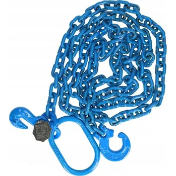 Řetěz STRHÁVACÍ ŘETĚZ G100 fi 8 mm, 3 m, KULATÝ, 2 HÁKY + SPOJOVACÍ ČLÁNEK 60 / 120 kN