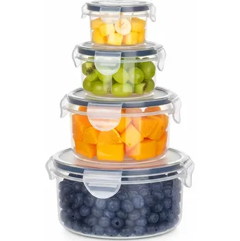 Dóza na potraviny Vzduchotěsné nádoby na potraviny s víčkem a těsněním, sada 4 ks