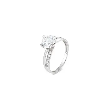 Prsten Prsten bílé zlato Korunka se zirkonem - 5 - velikost 55