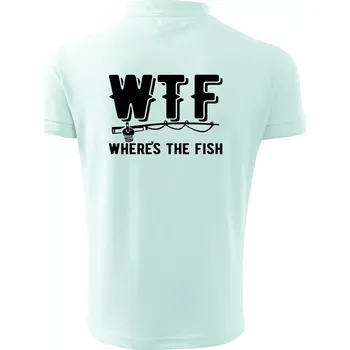 Pánská košile Wheres's the Fish WTF - Polokošile pánská Pique Polo 203 - 4XL ( Frost )