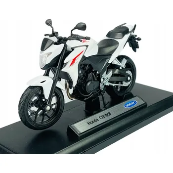 autíčko WELLY HONDA CB500F BÍLÁ 1:18 MOTORKA NOVÁ MODEL S PODSTAVCEM 12838