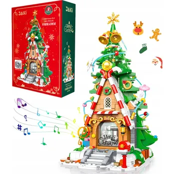 ostatní stavebnice Vánoční stavebnice domeček elfů s vánočním stromkem hrací skříňka dekorace Vánoce