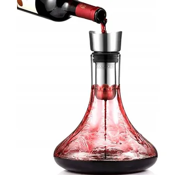 KARAFA NA VÍNO DEKANTER SKLENĚNÁ 1,8 L AERÁTOR S FILTREM PRO OKYSLIČENÍ