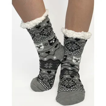 Dámské ponožky Dámské šedé vlněné ponožky SOVA, VELIKOST 35 - 38