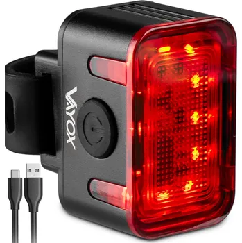 Cyklosvítilna ZADNÍ SVĚTLO NA KOLO LED ČERVENÉ VODĚODOLNÉ USB-C VAYOX