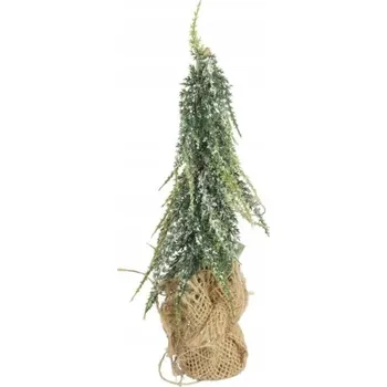 Vánoční stromek Umělý zasněžený stromeček VÁNOČNÍ STROMEK v jutě 24 CM figurka