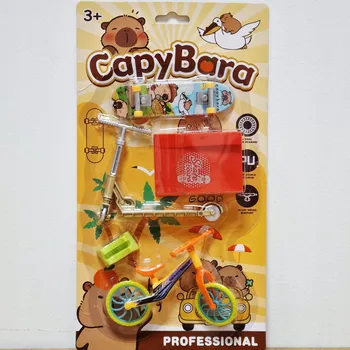 fingerboard Sada Hračka FINGERBOARD koloběžka, skateboard, kolo a rampa KAPYBARA