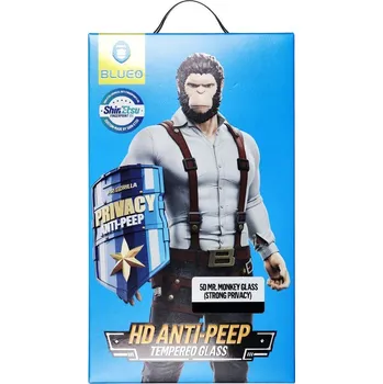 Náhradní kryt pro mobilní telefon Ochranné sklo 5D Mr. Monkey Glass - Apple iPhone 16 Pro Max Black (Silné soukromí)