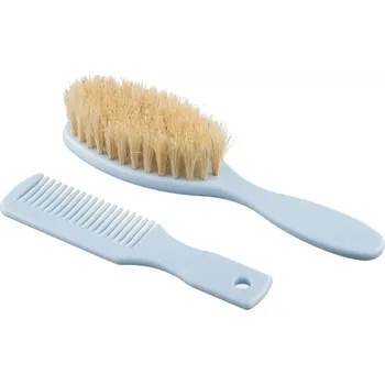 hřeben Akuku kartáček a hřebínek s přírodním vlasem modrá