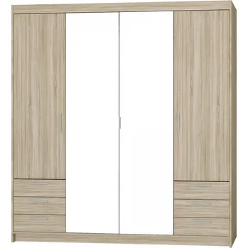 Ložnice FALCO Šatní skříň Enja 4D6S se zrcadlem Odstín: Dub sonoma