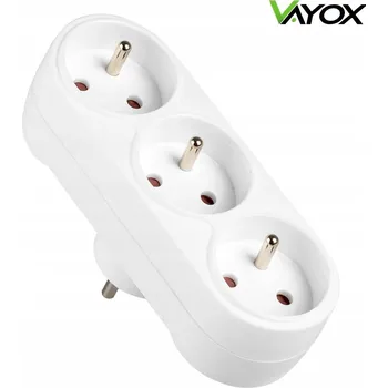Elektrická zásuvka VAYOX 3cestný ROZDVOJKA elektrický prodlužovací ROZBOČKA