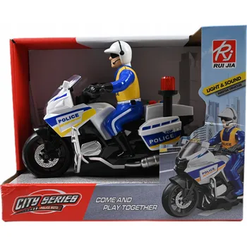 autíčko POLICEJNÍ MOTORKA SVĚTLO ZVUK MOTOR NA BATERIE FIGURKA POLICISTY