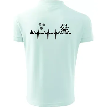 Pánská košile EKG Vánoce Vločky a sob - Polokošile pánská Pique Polo 203 - 5XL ( Frost )